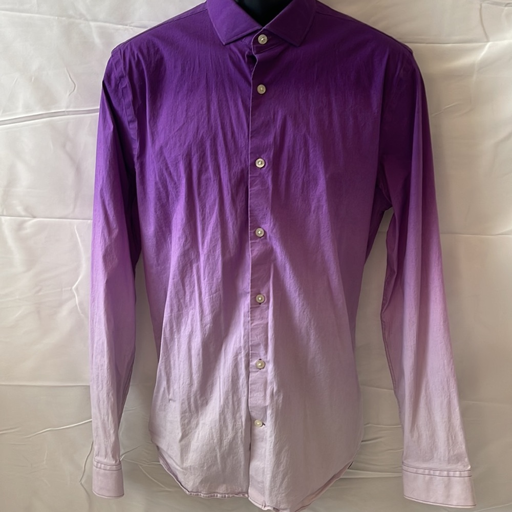 Express Mens Long Sleeve Dress Shirt Size L